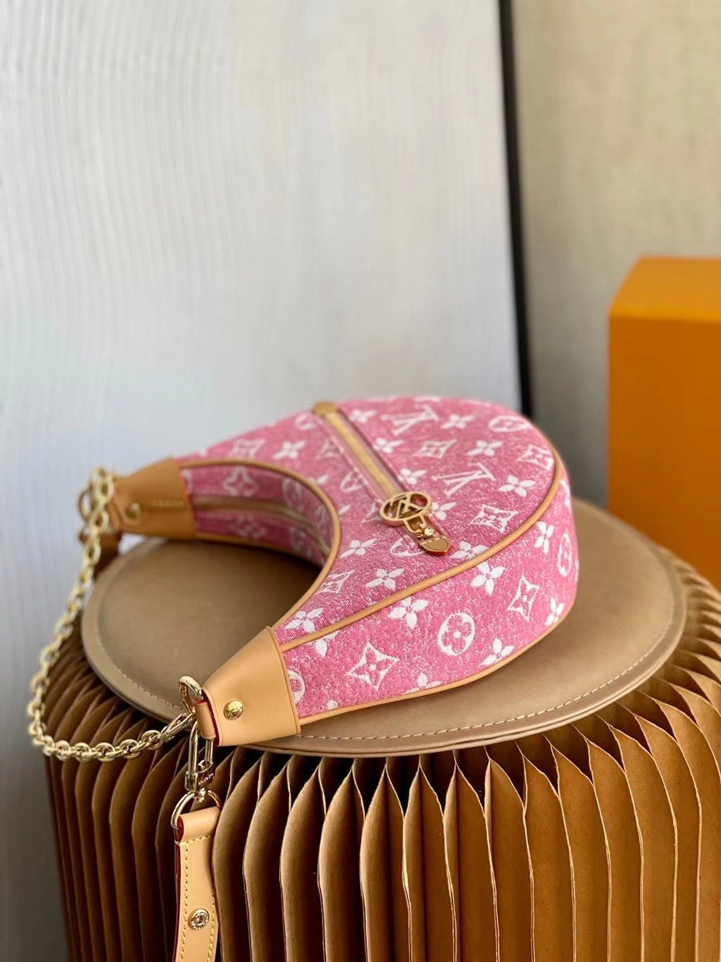LV Loop Denim Pink For Women,  Shoulder Bags 9.1in/23cm LV