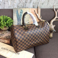 LV Speedy 35 Damier Ebene Canvas For Women,  Travel Bags 13.8in/35cm LV N41363
