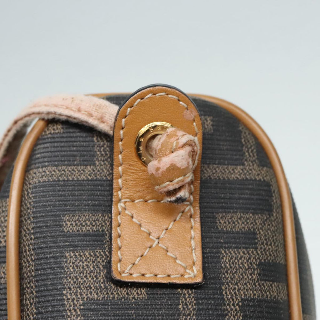 FENDI Shoulder Bag Zucca Canvas Brown Black 93355