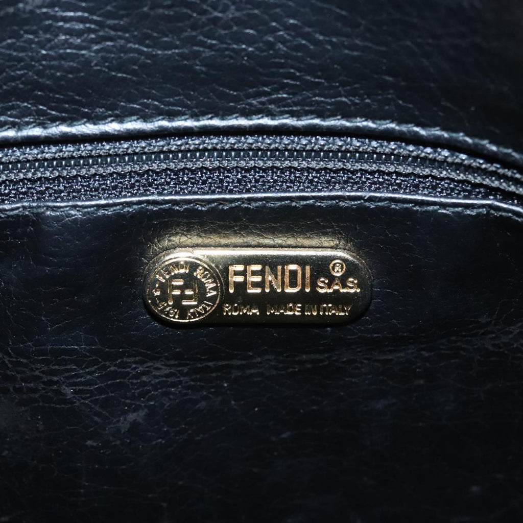 FENDI Shoulder Bag Zucca Canvas Brown Black 93355