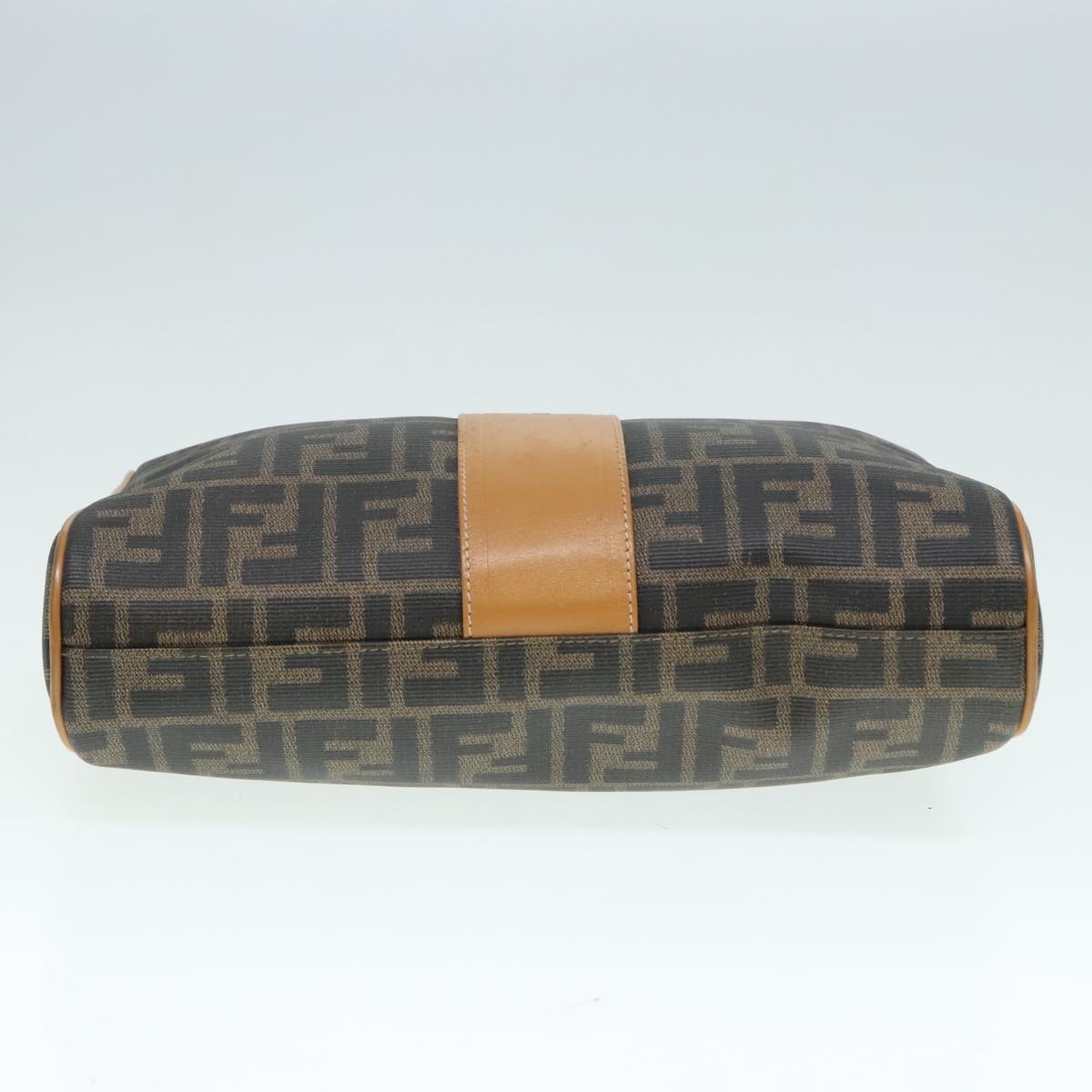 FENDI Shoulder Bag Zucca Canvas Brown Black 93355