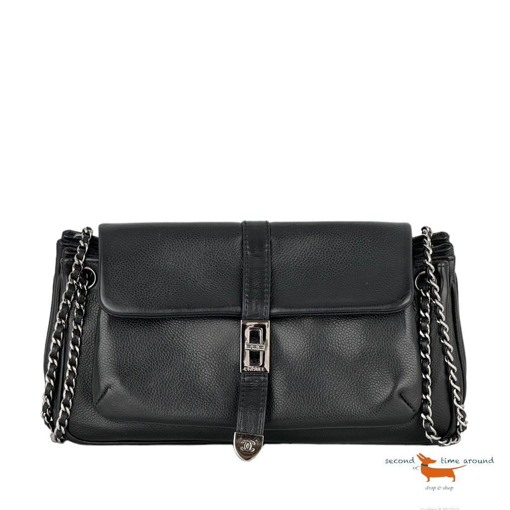 Chanel Caviar Mademoiselle Lock Accordion Flap Bag