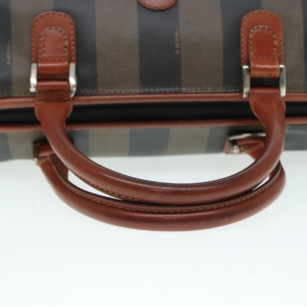 FENDI Pecan Canvas Hand Bag Brown Black gold 93410
