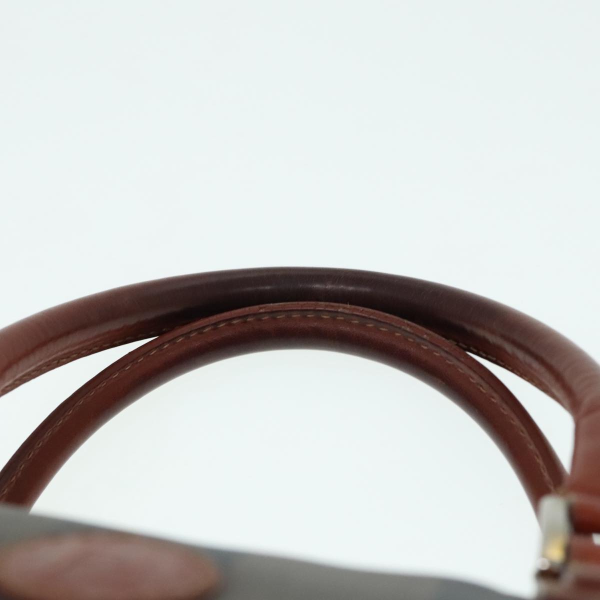 FENDI Pecan Canvas Hand Bag Brown Black gold 93410