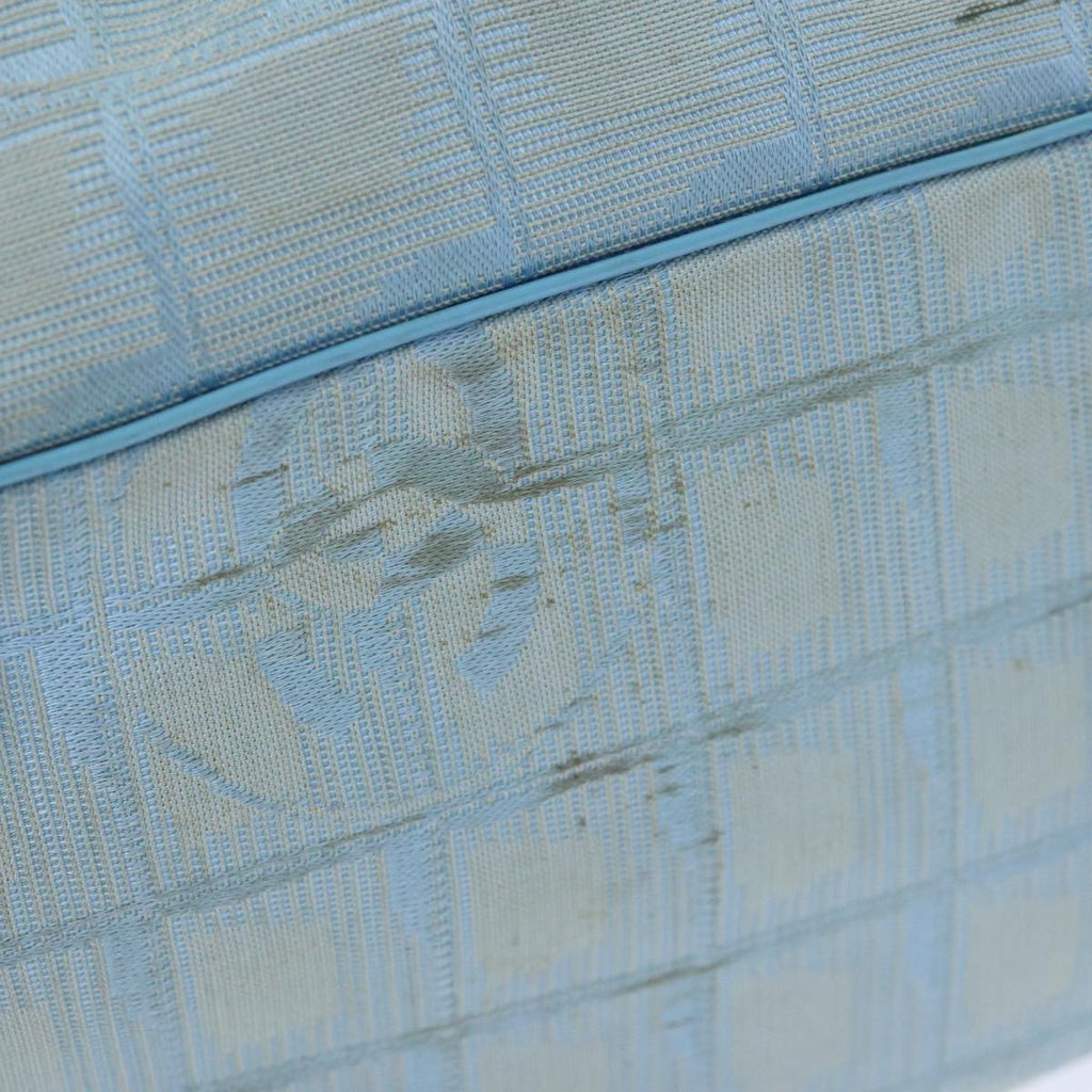 CHANEL New Travel Line Tote Bag Nylon Leather Baby Blue Silver CC 93431