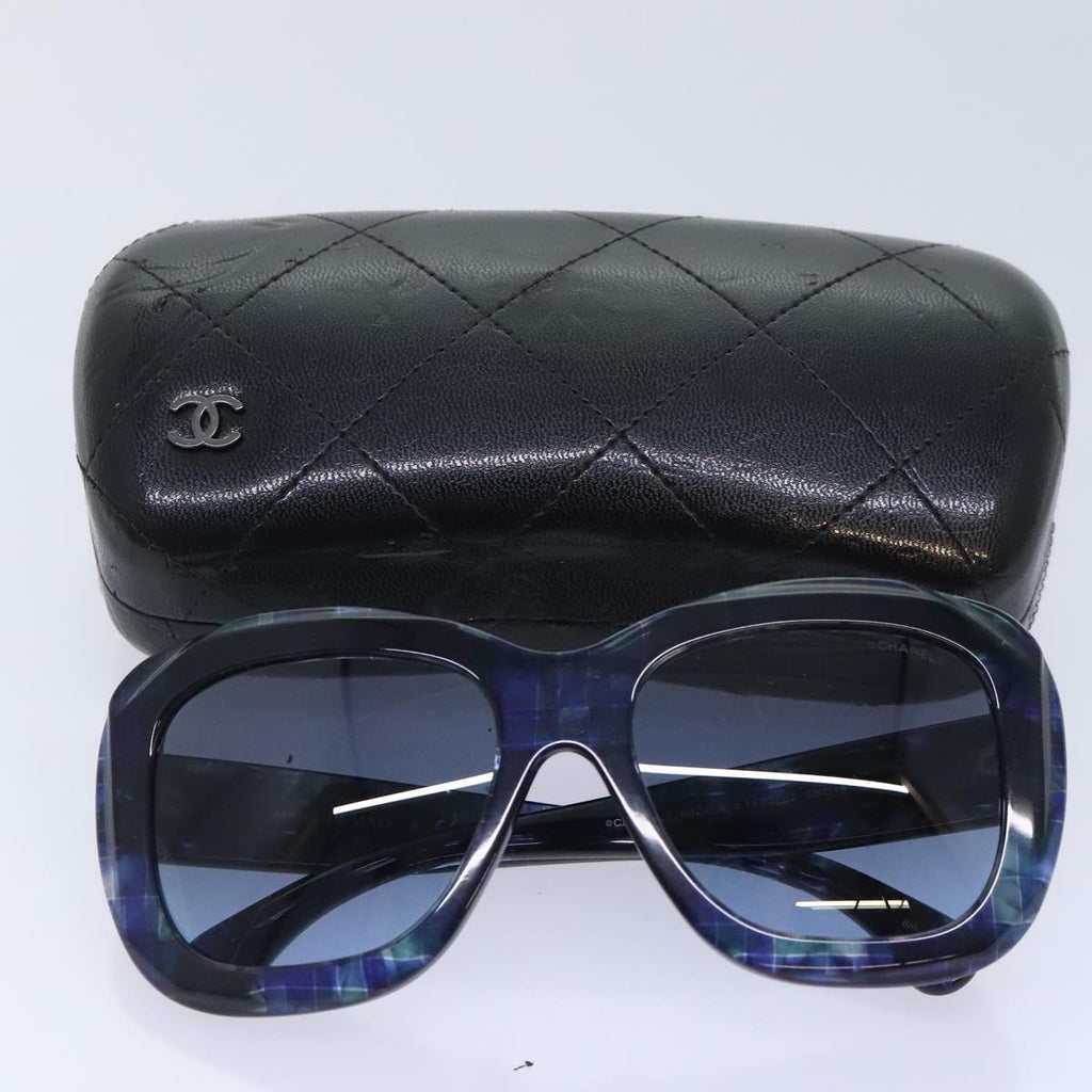 CHANEL Sunglasses plastic Navy Blue CC 93459