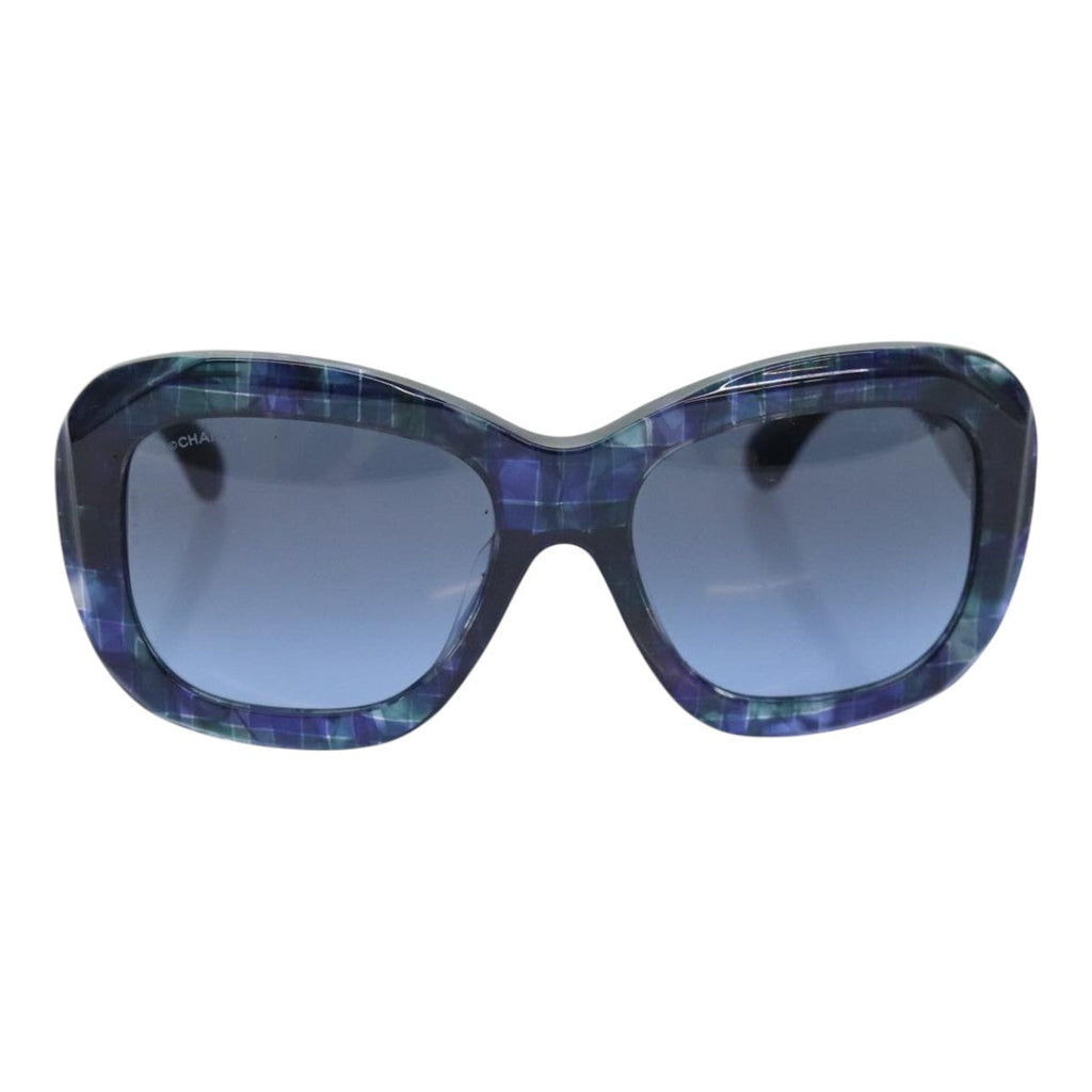 CHANEL Sunglasses plastic Navy Blue CC 93459