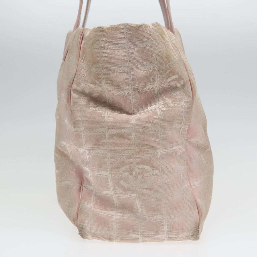 CHANEL New Travel line Tote Bag Nylon Pink Gold CC 93589