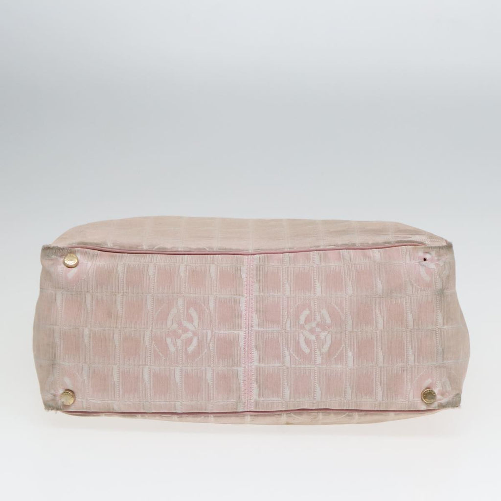 CHANEL New Travel line Tote Bag Nylon Pink Gold CC 93589