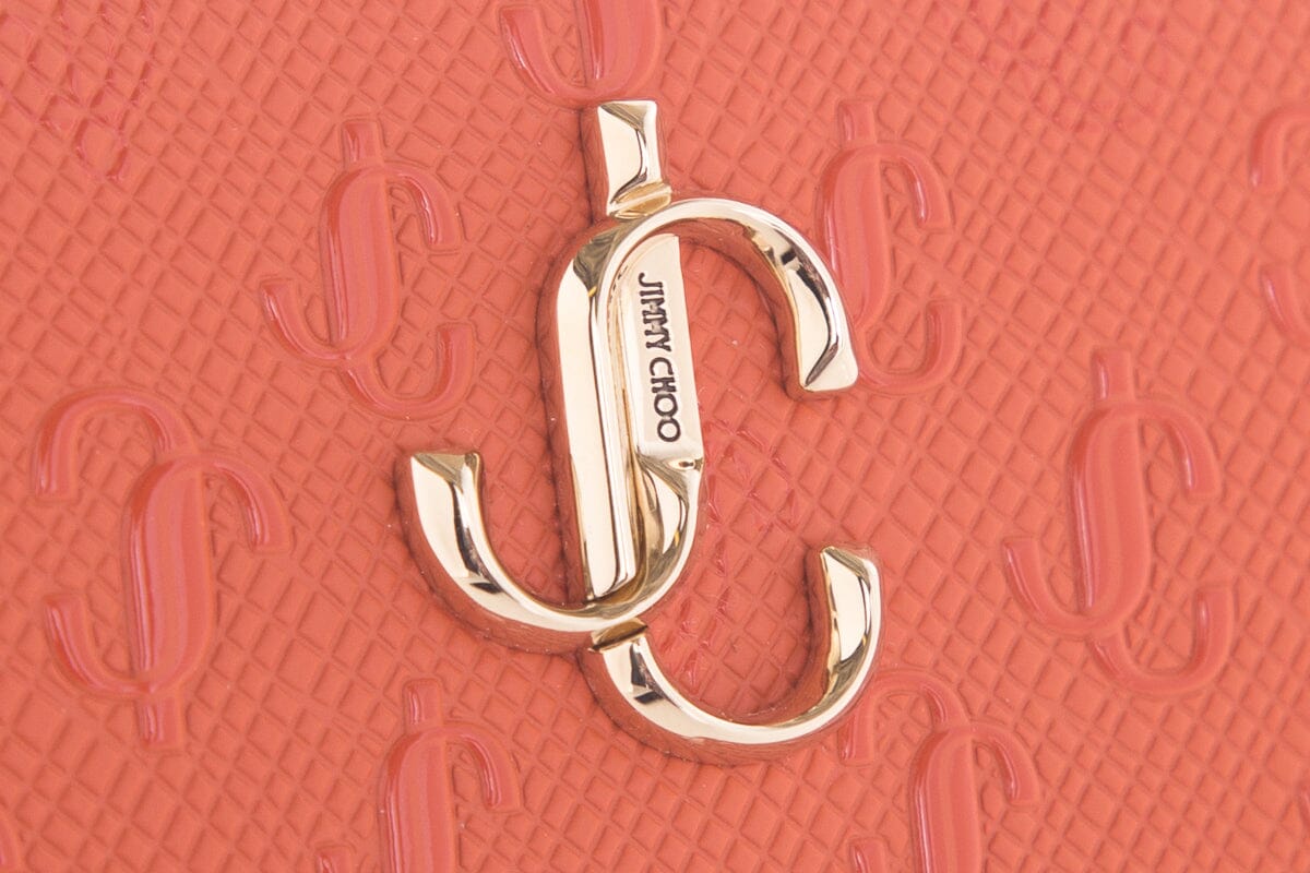 Jimmy Choo Orange Logo Print Cosmetics Case NWT