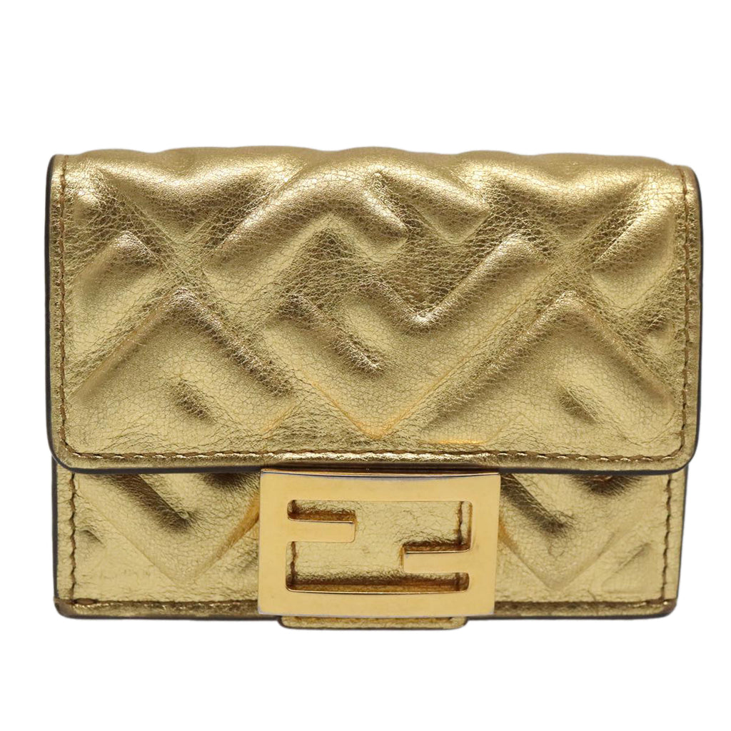 FENDI Zucca Canvas Wallet Gold Tone 8M0395 93704