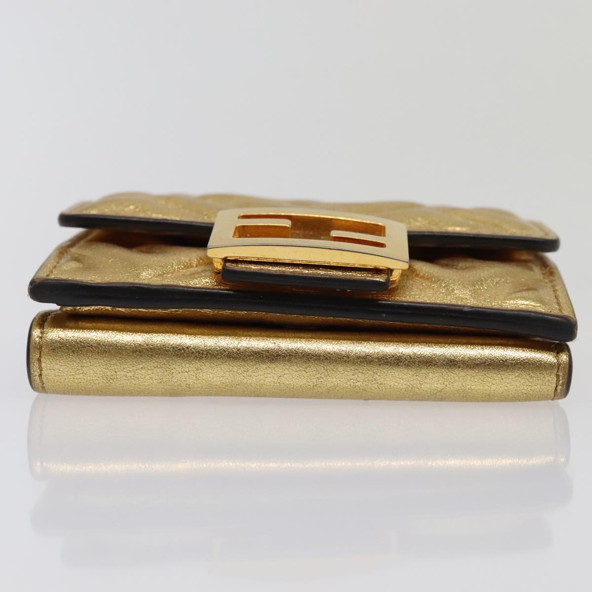 FENDI Zucca Canvas Wallet Gold Tone 8M0395 93704
