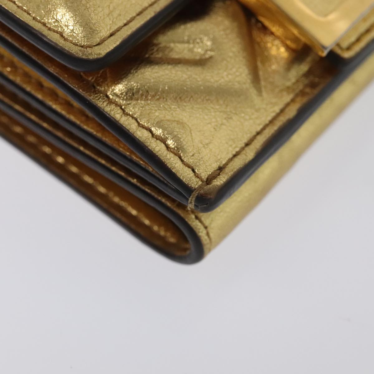 FENDI Zucca Canvas Wallet Gold Tone 8M0395 93704