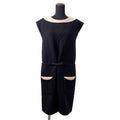 CHANEL Sleeveless dress Size 34 White/BlackP44316 Wool 99% Polyurethane1%