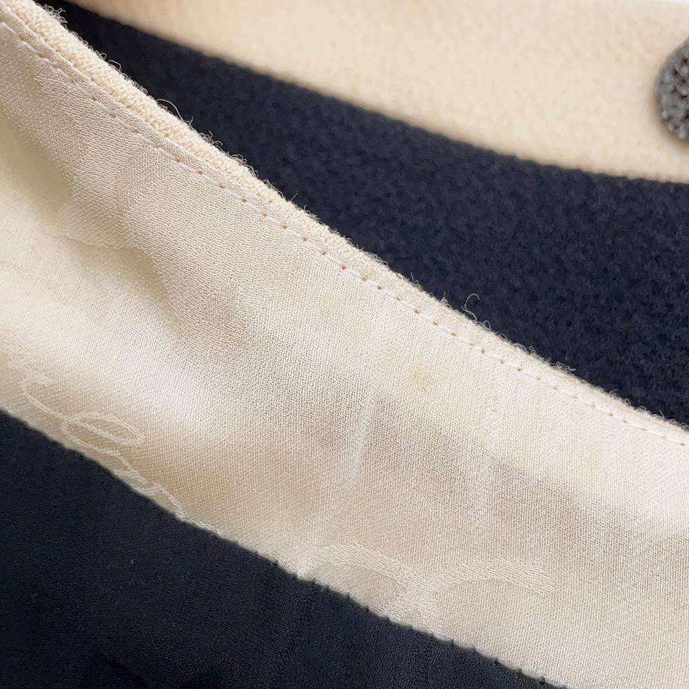 CHANEL Sleeveless dress Size 34 White/BlackP44316 Wool 99% Polyurethane1%