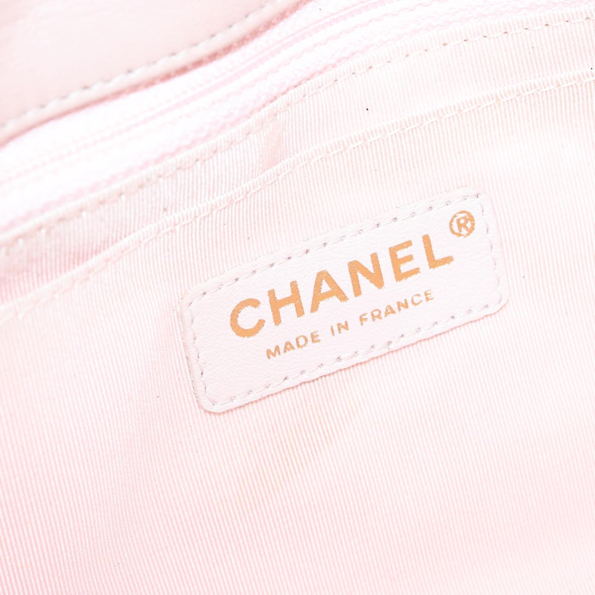 CHANEL Matelasse Chain Shoulder Bag tweed White Pink CC 93801A