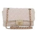 CHANEL Matelasse Chain Shoulder Bag tweed White Pink CC 93801A