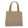 FENDI Zucca Canvas Hand Bag Beige Gold 93833A
