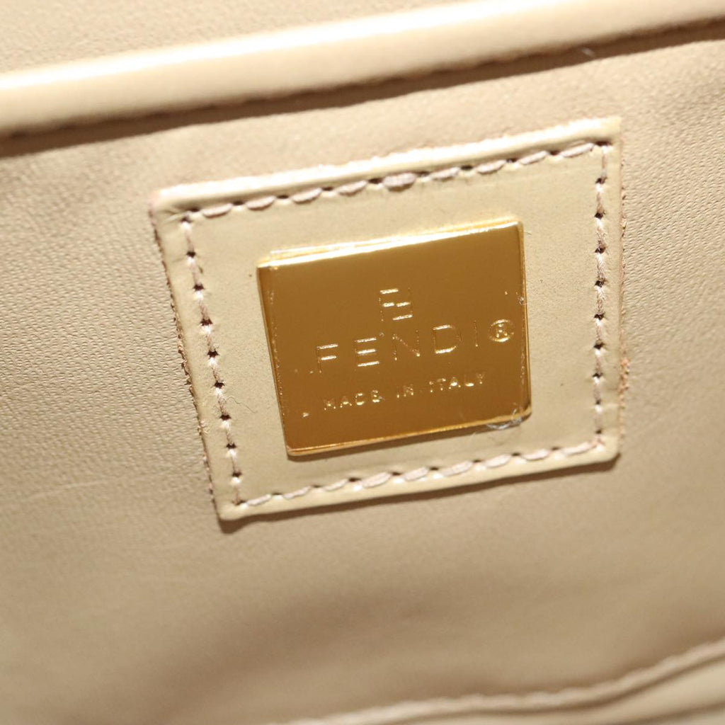 FENDI Zucca Canvas Hand Bag Beige Gold 93833A