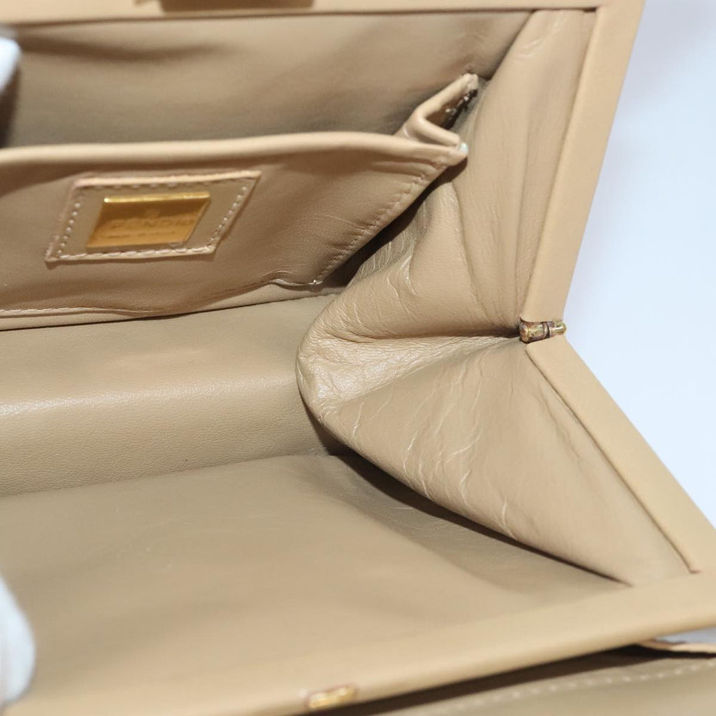FENDI Zucca Canvas Hand Bag Beige Gold 93833A