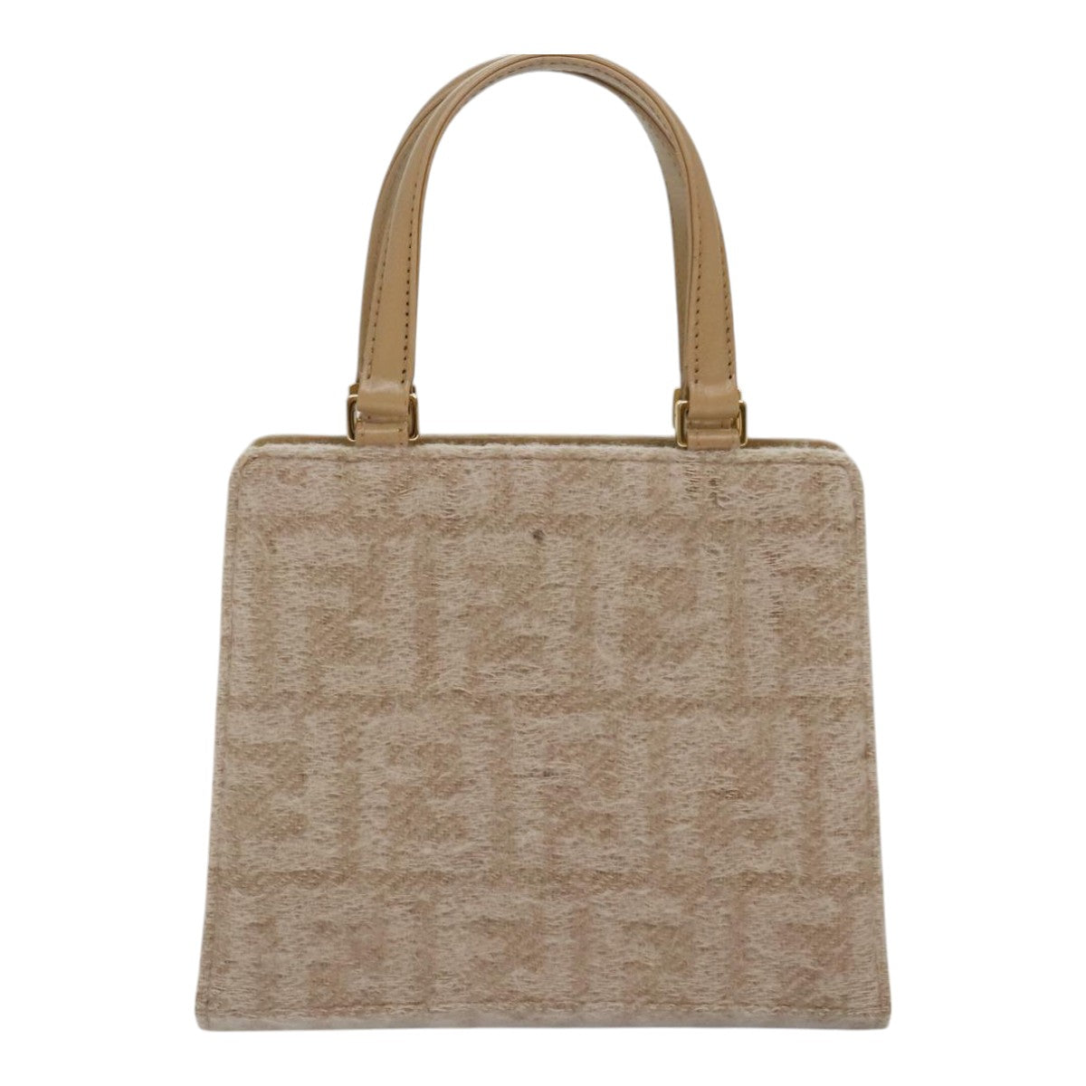 FENDI Zucca Canvas Hand Bag Beige Gold 93833A