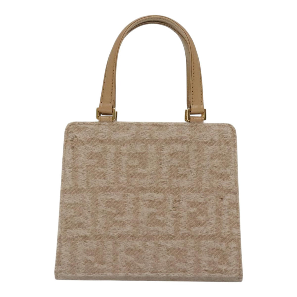 FENDI Zucca Canvas Hand Bag Beige Gold 93833A