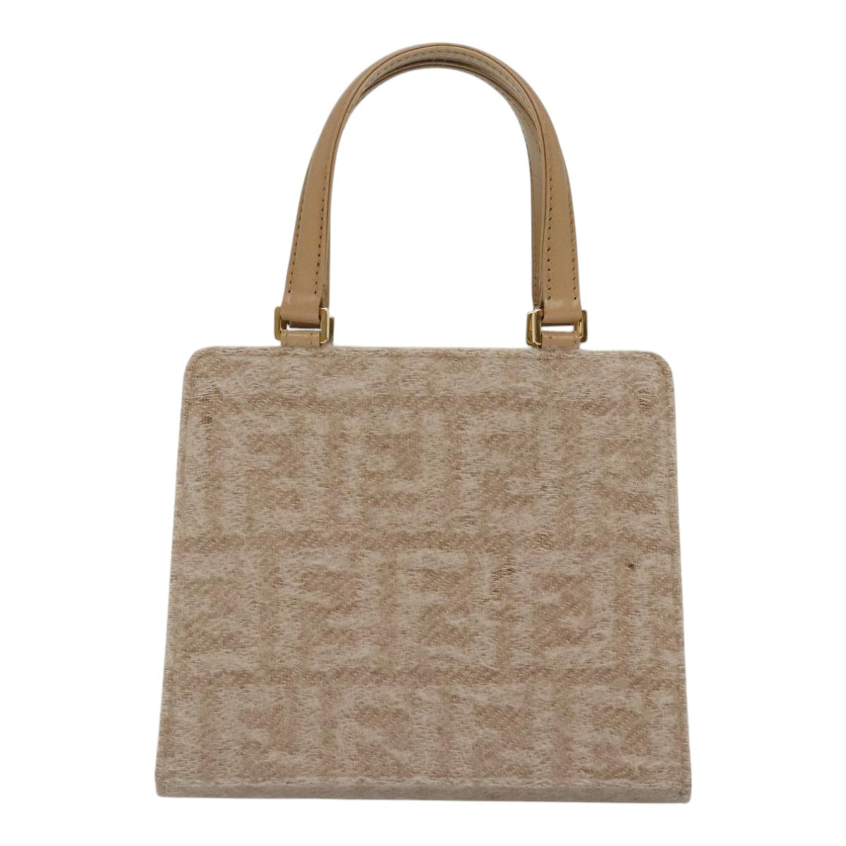 FENDI Zucca Canvas Hand Bag Beige Gold 93833A