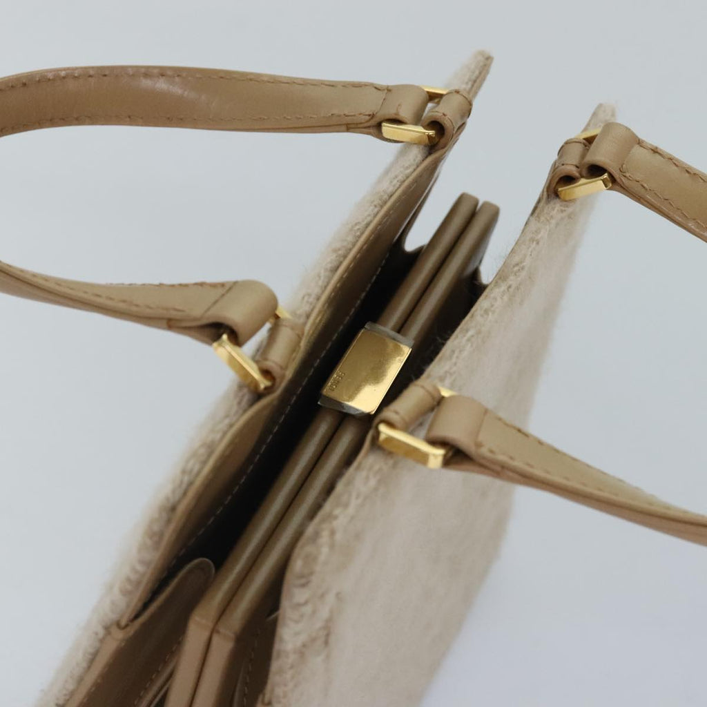 FENDI Zucca Canvas Hand Bag Beige Gold 93833A