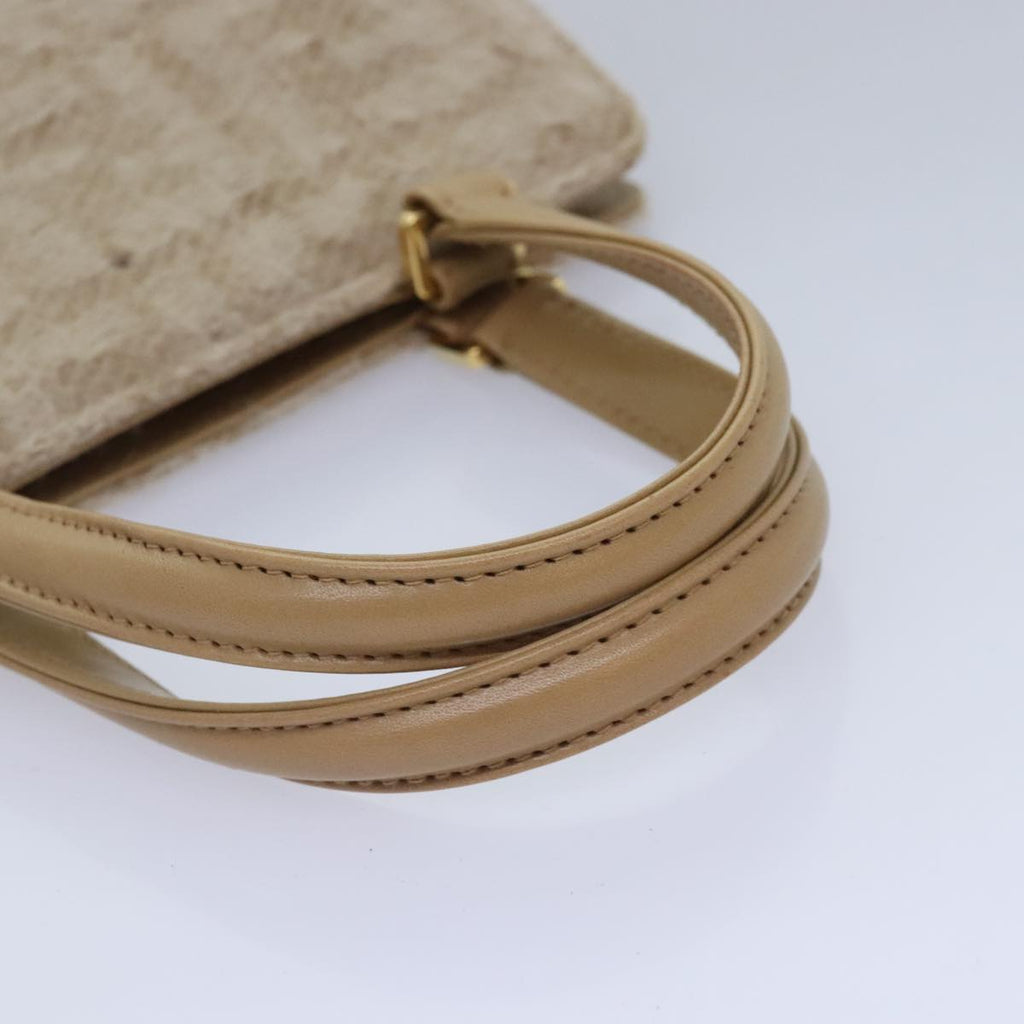 FENDI Zucca Canvas Hand Bag Beige Gold 93833A