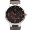 Louis Vuitton Louis Vuitton Tubular Slim  Stainless Steel Leather Belt Men Brown  QA005