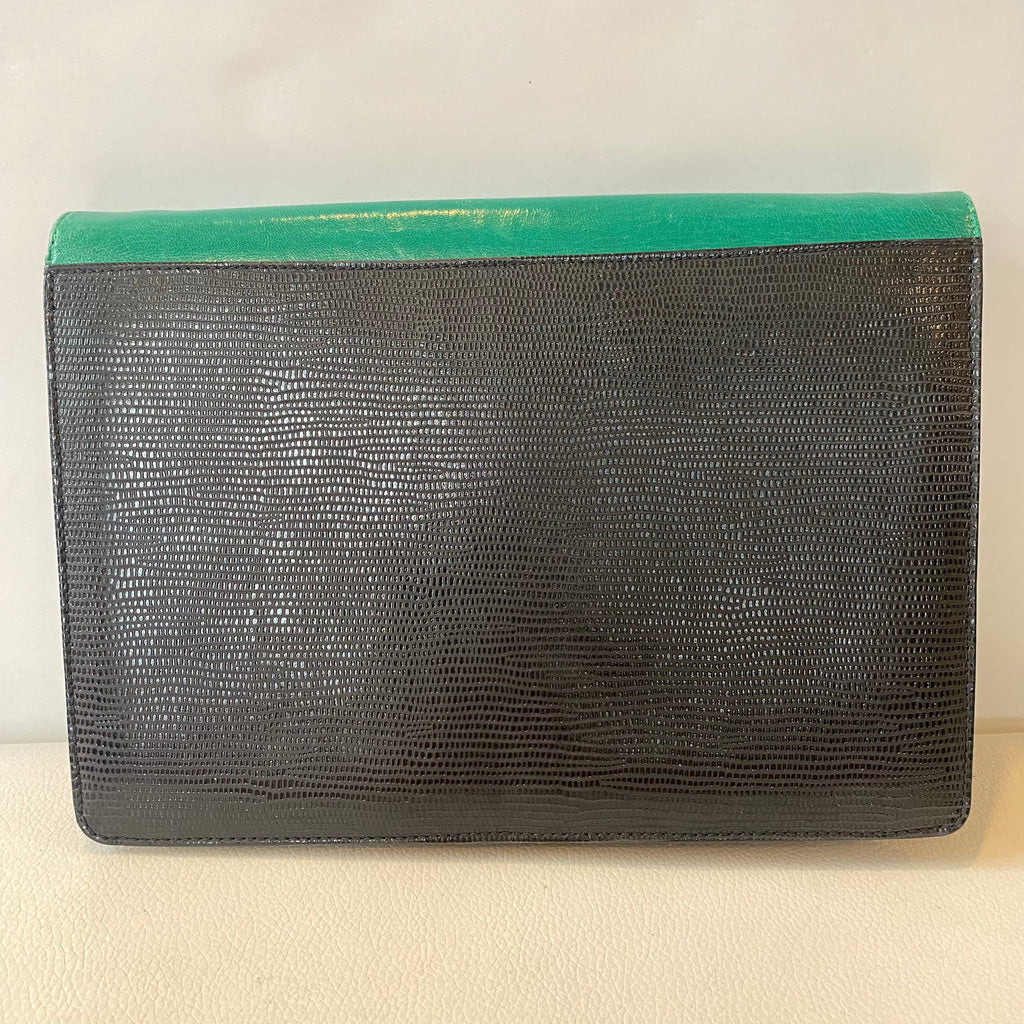 RAPHAEL Vintage Green And Black Leather Shoulder Bag