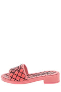 Chanel Pink & Black Velvet Fur CC Mule Sandals SZ 37.5 NWT