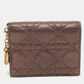 Dior Bronze Cannage Leather Lady Dior Flap Card Case