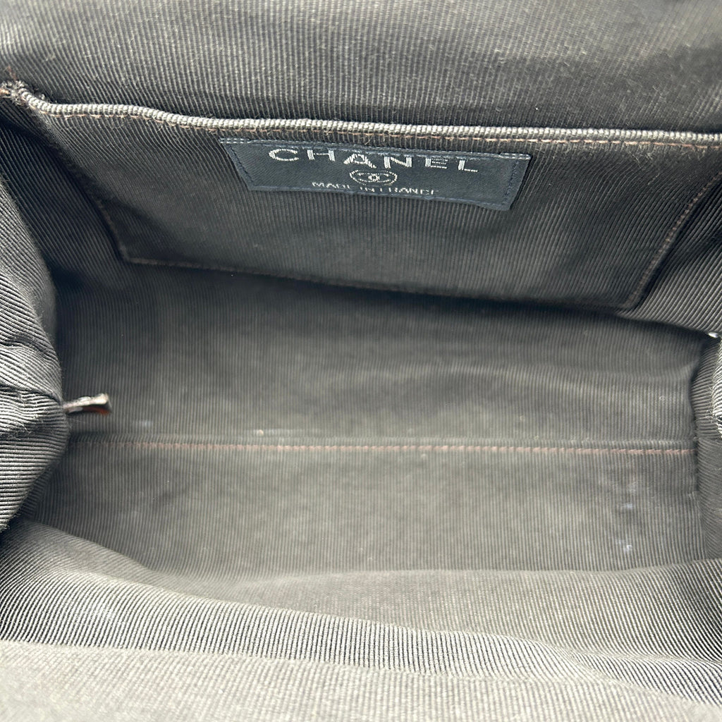 Pre-owned Chanel Denim Leather Shoulder Bag Green Medium LA18337