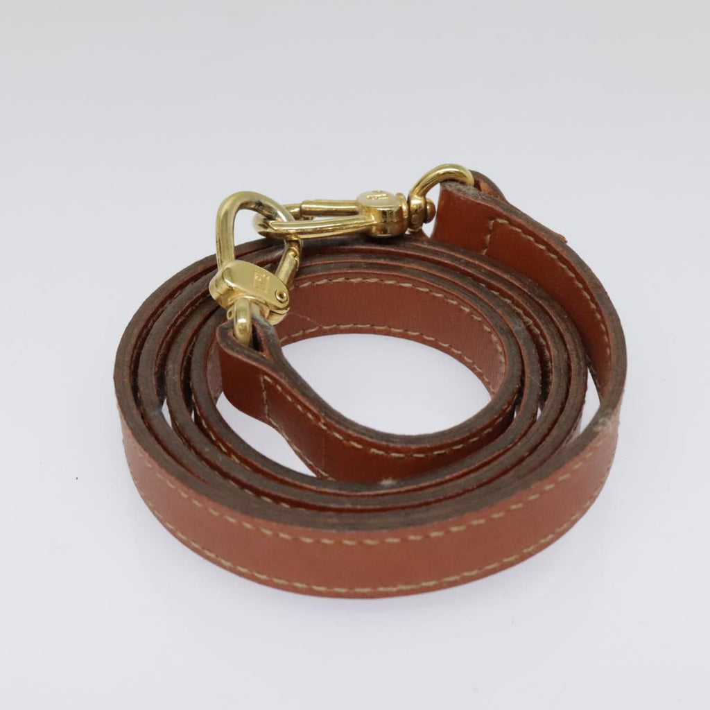 FENDI Hand Bag PVC 2way Gold Brown 94029