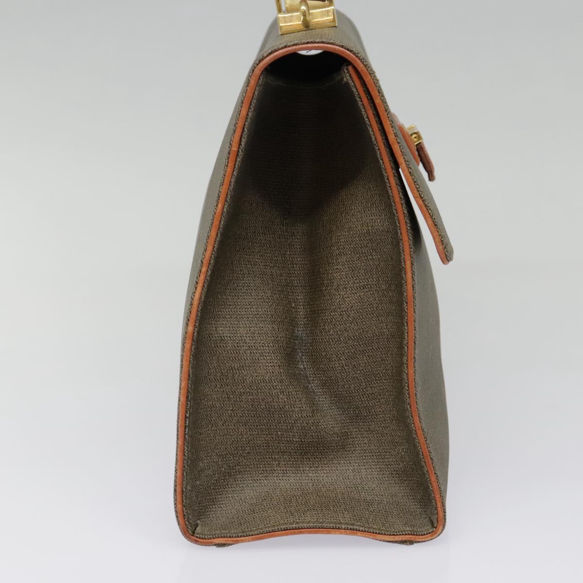 FENDI Hand Bag PVC 2way Gold Brown 94029