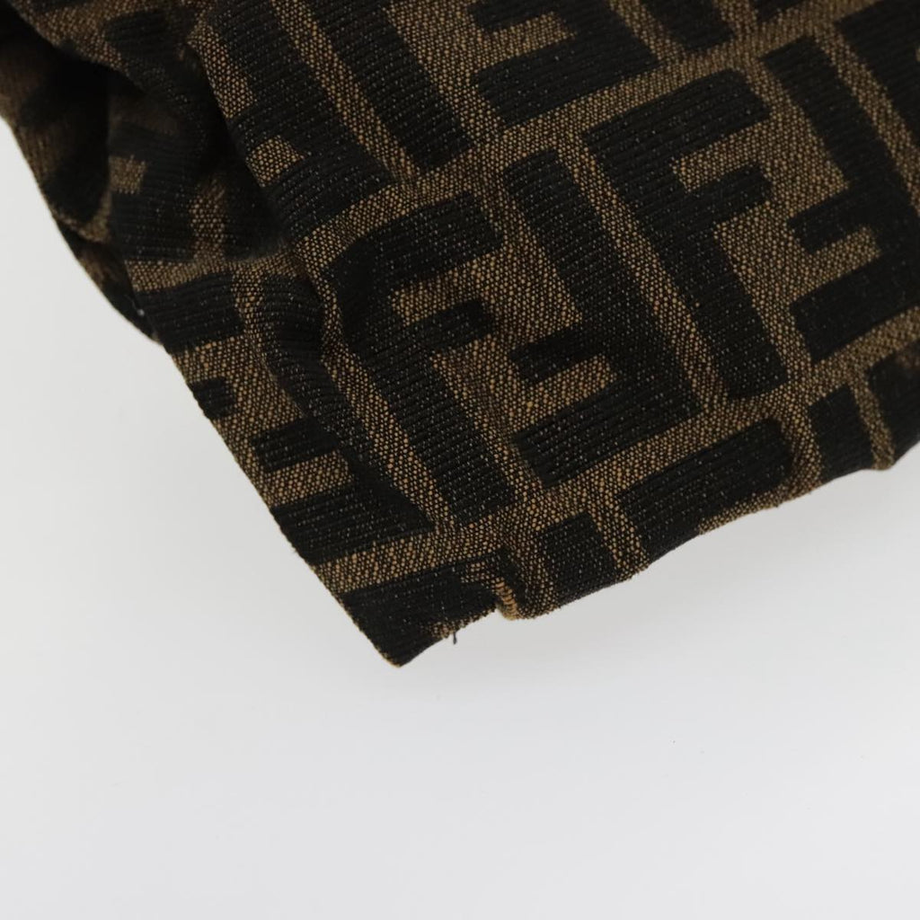 FENDI Zucca Canvas Shoulder Bag Brown Black Gold 94106