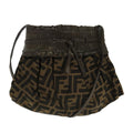 FENDI Zucca Canvas Shoulder Bag Brown Black Gold 94106