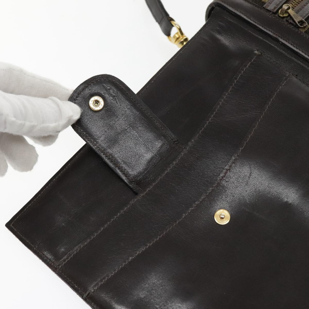 FENDI Zucca Canvas Shoulder Bag Brown Black Gold 94107