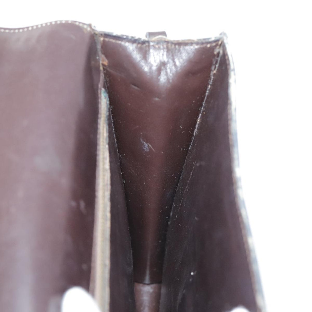 FENDI Zucca Canvas Shoulder Bag Brown Black Gold 94107