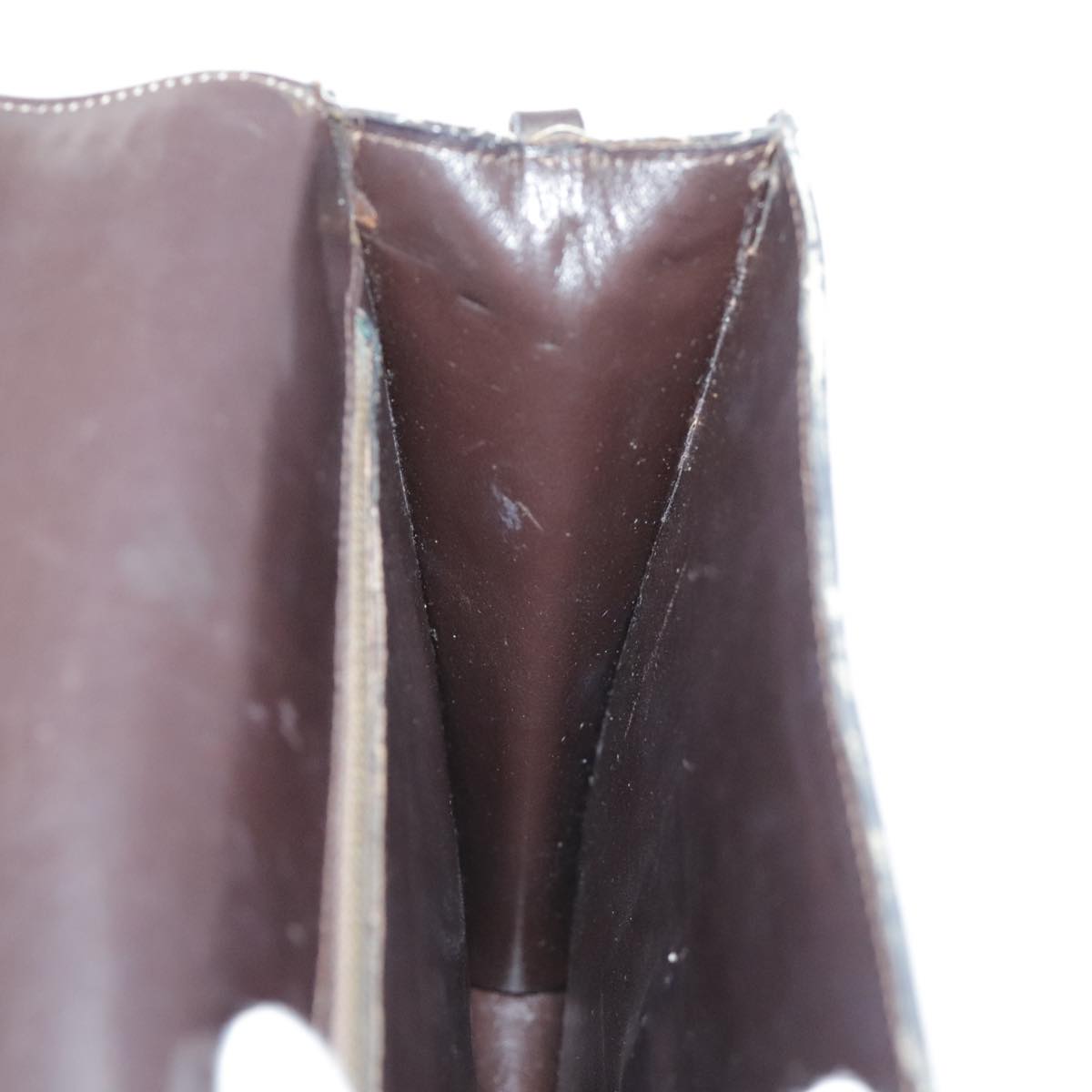 FENDI Zucca Canvas Shoulder Bag Brown Black Gold 94107