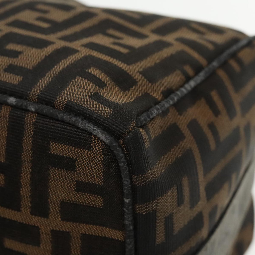FENDI Zucca Canvas Vanity Hand Bag Brown Black 94131