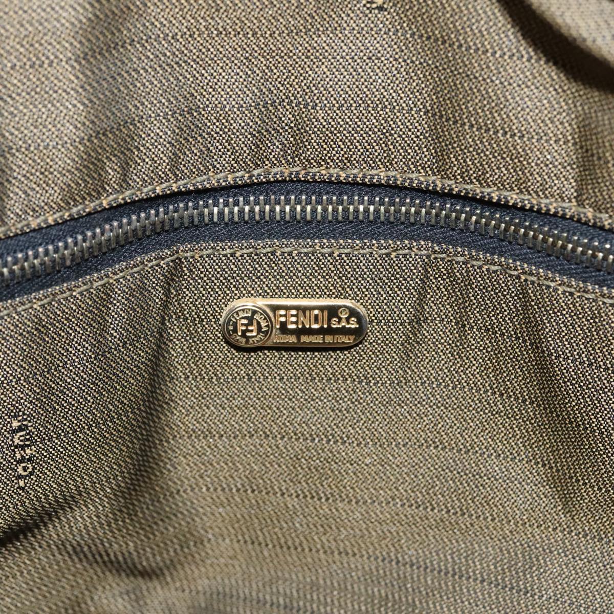 FENDI Zucca Canvas Vanity Hand Bag Brown Black 94131