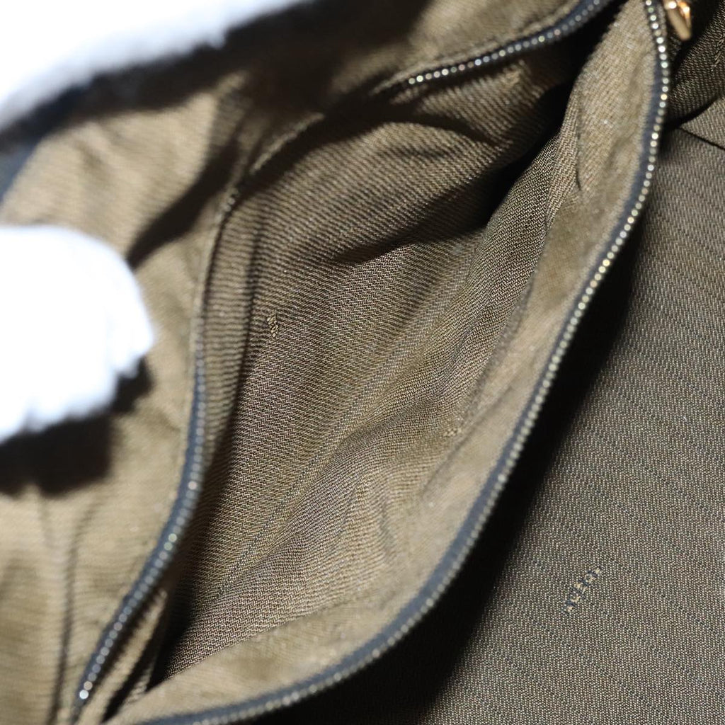 FENDI Zucca Canvas Vanity Hand Bag Brown Black 94131