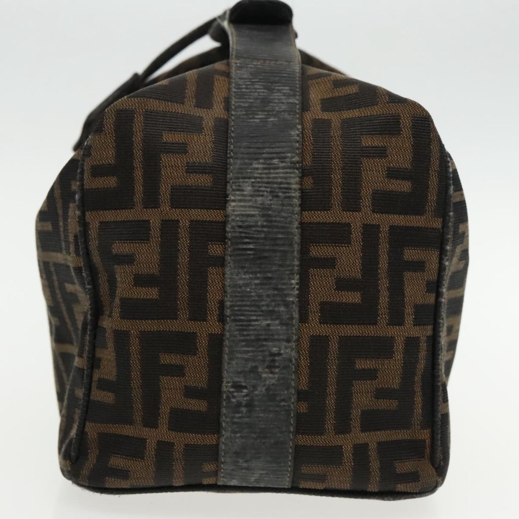 FENDI Zucca Canvas Vanity Hand Bag Brown Black 94131