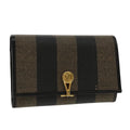 FENDI Pecan Canvas Wallet Black Brown Black Brown 94161