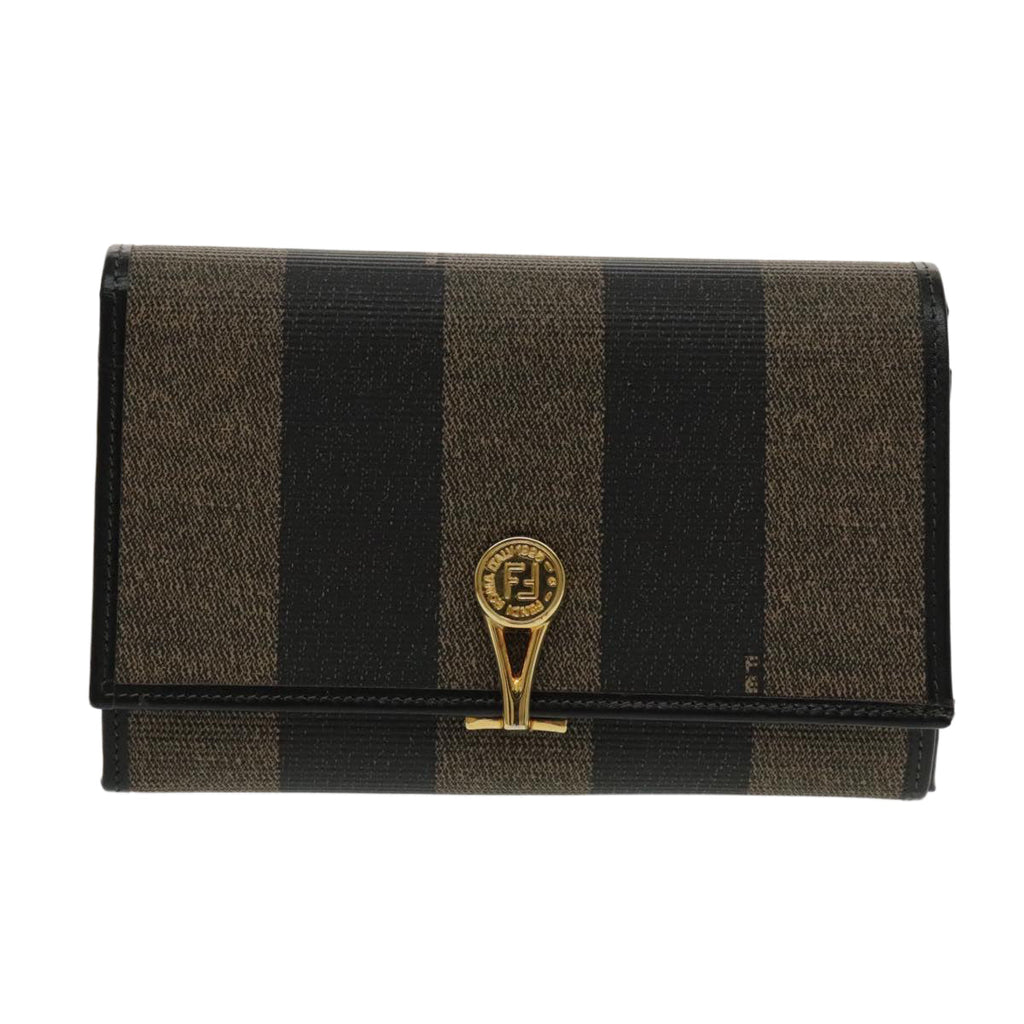 FENDI Pecan Canvas Wallet Black Brown Black Brown 94161