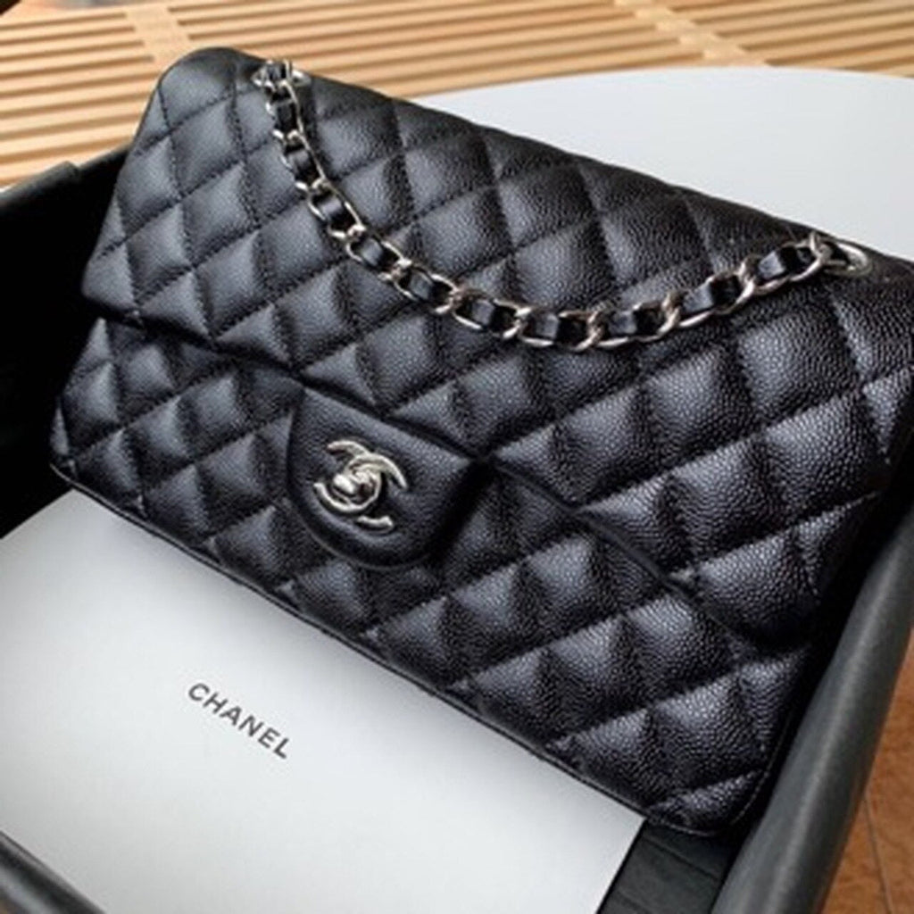 CHL Classic Handbag Silver Hardware Black For Women, Women’s Bags, Shoulder And Crossbody Bags 10.2in/26cm A01112