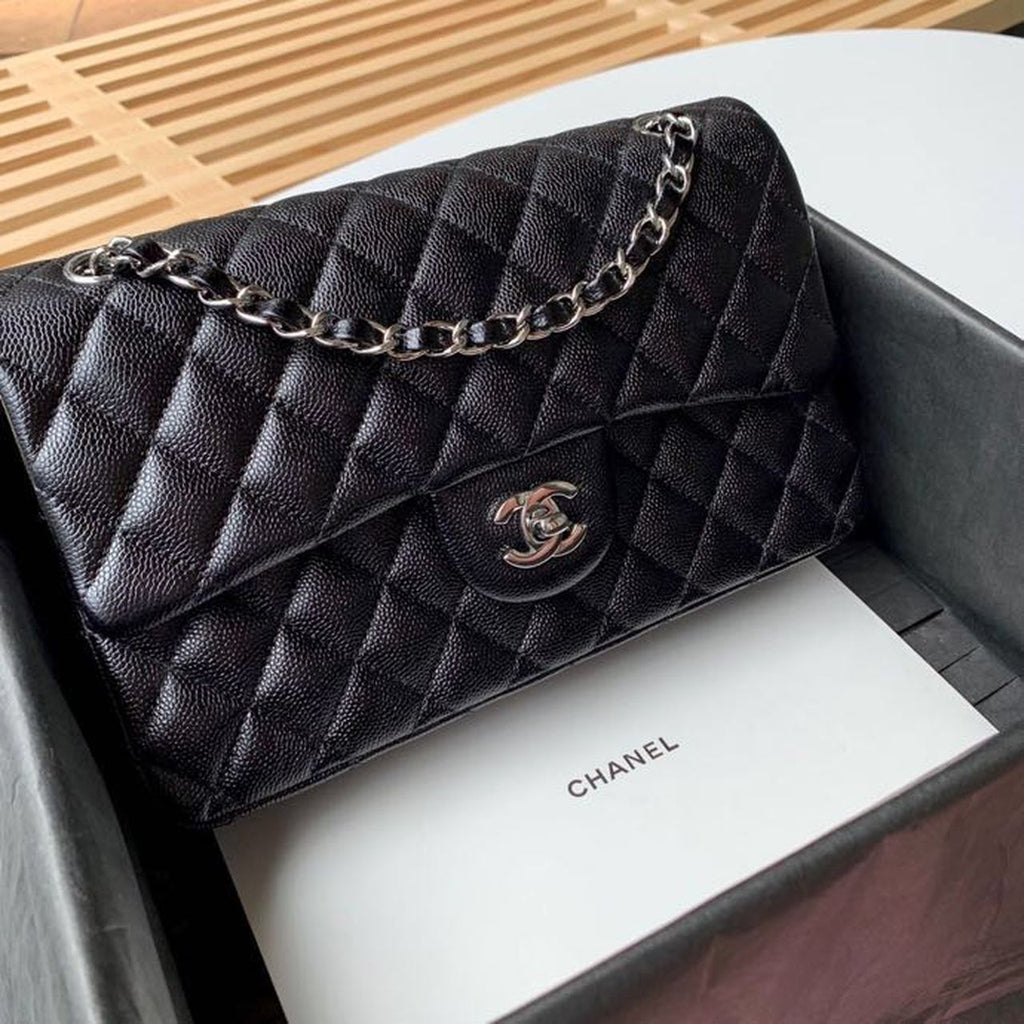 CHL Classic Handbag Silver Hardware Black For Women, Women’s Bags, Shoulder And Crossbody Bags 10.2in/26cm A01112
