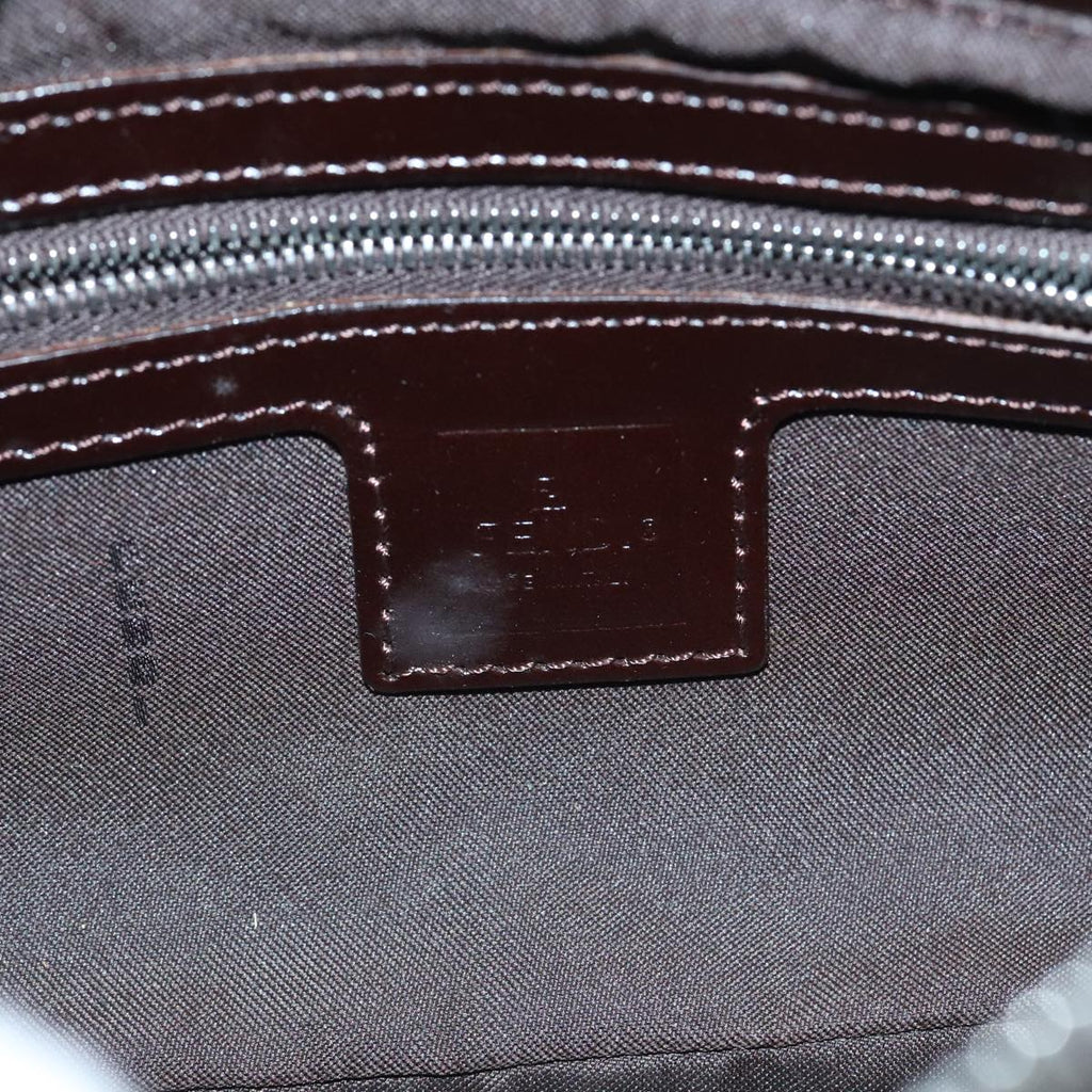 FENDI Zucca Canvas Mamma Baguette Shoulder Bag Black Brown 94185